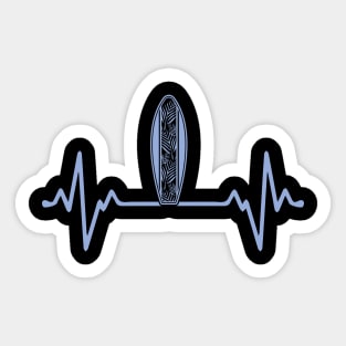 Heartbeat with surfboard Sticker